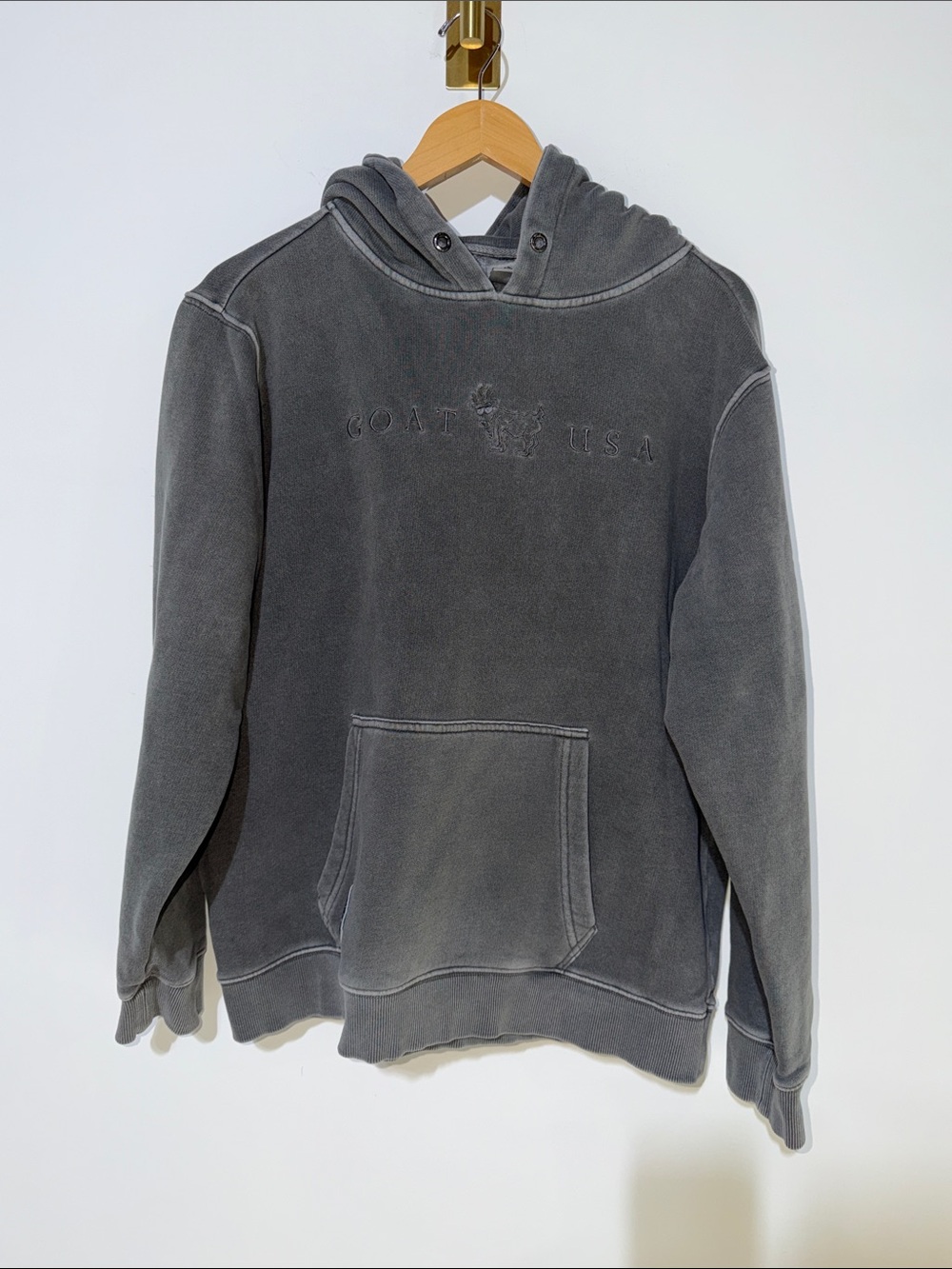 GOAT USA Washed Charcoal Hoodie Sweatshirt - Men's large lacrosse